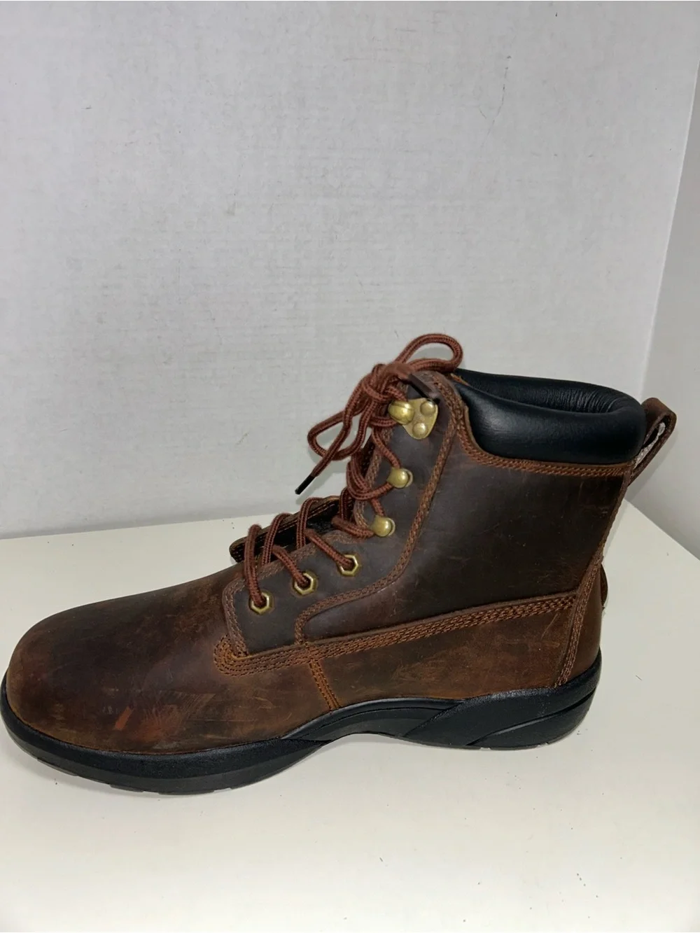 Dr. Comfort Boss #9520 Brown Leather Lace-Up Comfort Work Boot